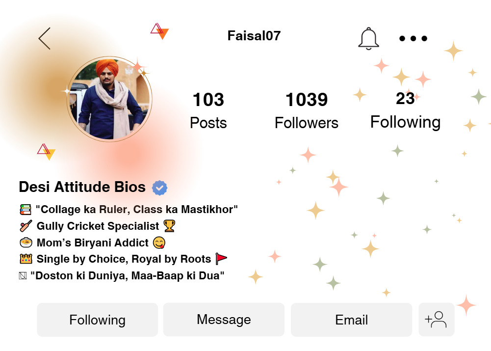 Desi attitude Biod for Instagram for Boys